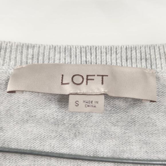 LOFT Gray Cotton Sweater Womens Size Small S - Picture 3 of 4